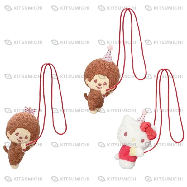 Monchhichi × Hello Kitty – Bolso de Peluche con Brazos para Abrazar