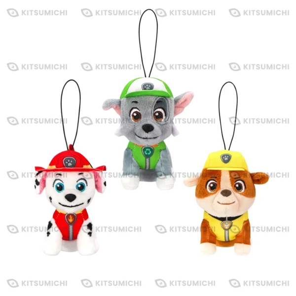 PAW Patrol – Llavero de Peluche ~Marshall, Rocky y Rubble al Rescate~