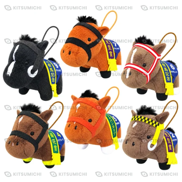 Thoroughbred Collection – Mini Llaveros de Peluche de Equinox, Efforia, Lys Gracieux, Kitasan Black, Maurice y Buena Vista ~Volumen 6, Exclusivo de Namco~