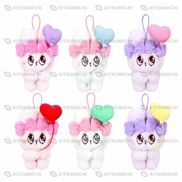 Esther Bunny Little – Llaveros de Peluche con Globos de Colores