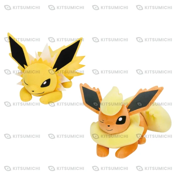Pokémon – Peluches Mofugutto de Jolteon y Flareon ~Eevee Friends, Siesta~