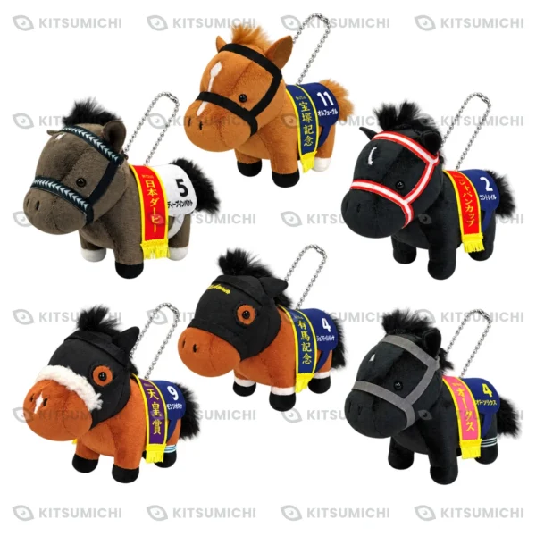 Thoroughbred Collection – Llaveros de Peluche con Cadena de Bolitas de Deep Impact, Orfevre, Contrail, Almond Eye, Gentildonna y Daring Tact ~Volumen 5~