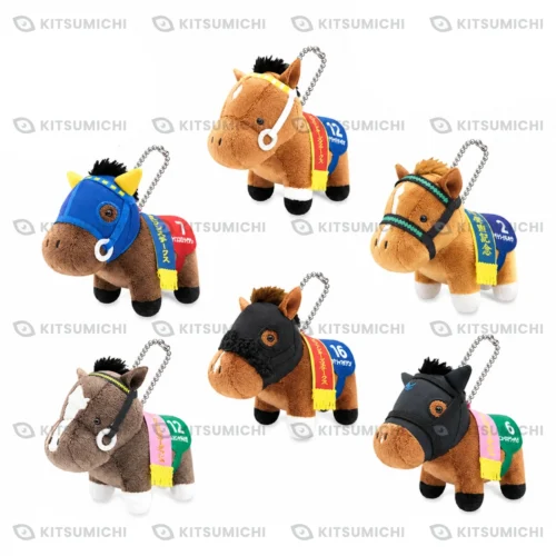 Thoroughbred Collection – Llaveros de Peluche con Cadena de Bolitas de K.S.Miracle, Sakura Bakushin O, Taiki Shuttle, Calstone Light O, Win Carnelian y Puro Magic ~Volumen 37~