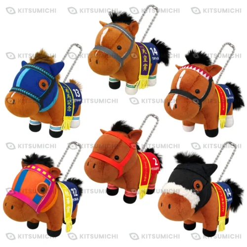 Thoroughbred Collection – Llaveros de Peluche con Cadena de Bolitas de Daiwa Scarlet, Vodka, Aston Machan, Kawakami Princess, Bella Rheia y Pink Cameo ~Volumen 7~