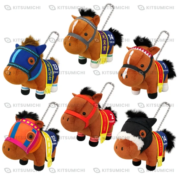 Thoroughbred Collection – Llaveros de Peluche con Cadena de Bolitas de Daiwa Scarlet, Vodka, Aston Machan, Kawakami Princess, Bella Rheia y Pink Cameo ~Volumen 7~