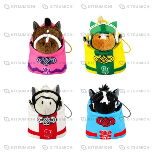Thoroughbred Collection – Llaveros de Amuletos Omamori de Narita Brian, Gold Ship, Silence Suzuka y Equinox