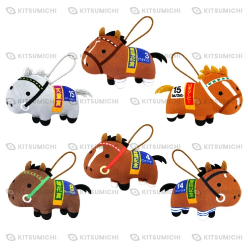Thoroughbred Collection – Llaveros de Peluche Regordetes de Mejiro McQueen, Mejiro Palmer, Mihono Bourbon, Rice Shower, Tokai Teio y Yamanin Zephyr ~Volumen 2~