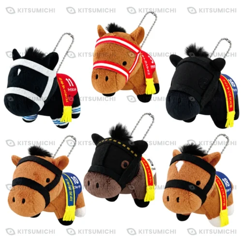 Thoroughbred Collection – Llaveros de Peluche Pequeños con Cadena de Bolitas de Deep Bond, Panthalassa, Akai Ito, Efforia, Shahryar y Geraldina