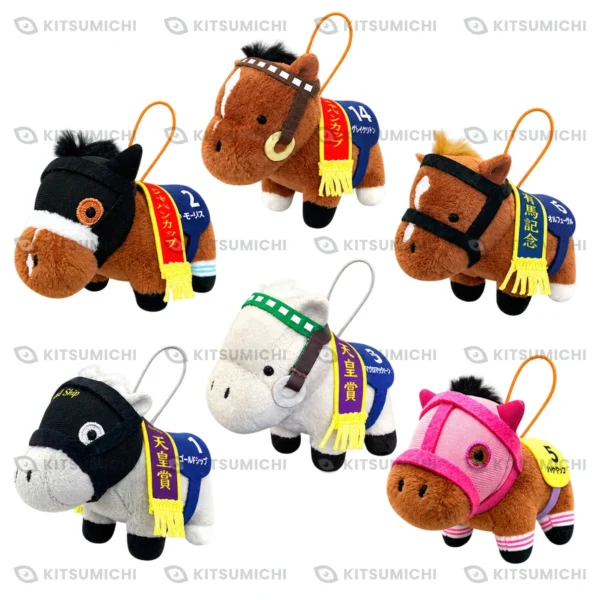 Thoroughbred Collection – Mini Llaveros de Peluche de Almond Eye, Tokai Teio, Orfevre, Gold Ship, Mejiro McQueen y Haru Urara ~Exclusivo de Namco~