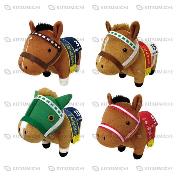 Thoroughbred Collection – Peluches FR de Mejiro Palmer, Mihono Bourbon, Silence Suzuka y Panthalassa ~Reedición, Exclusivo de Rakuichi Rakuza, ADORES y ASOBLE~