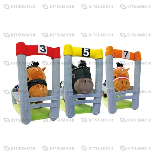 Thoroughbred Collection – Peluches con Puerta de Salida de Gentildonna, Satono Diamond y Mikki Isle ~Versión A, Exclusivo de Round One~