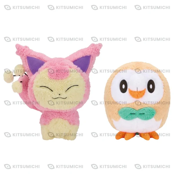 Pokémon – Peluches Mofugutto Relajantes de Skitty y Rowlet