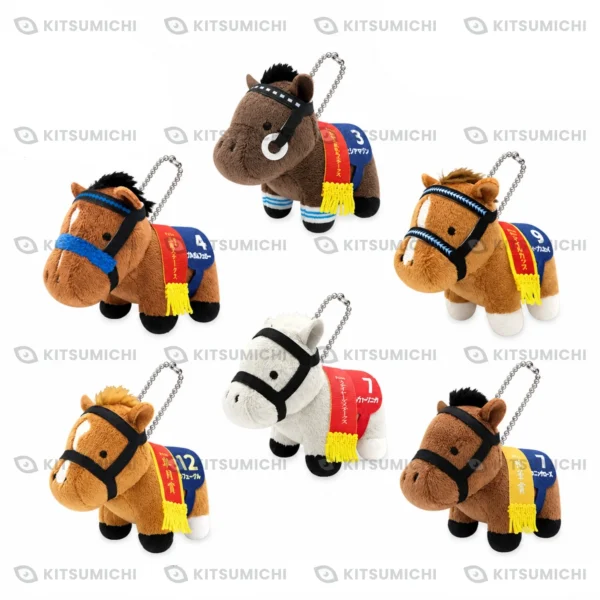 Thoroughbred Collection – Llaveros de Peluche Pequeños con Cadena de Bolitas de Bubble Gum Fellow, Hishi Amazon, Deep Sky, Orfevre, Silver Sonic y Stunning Rose ~Volumen 6~
