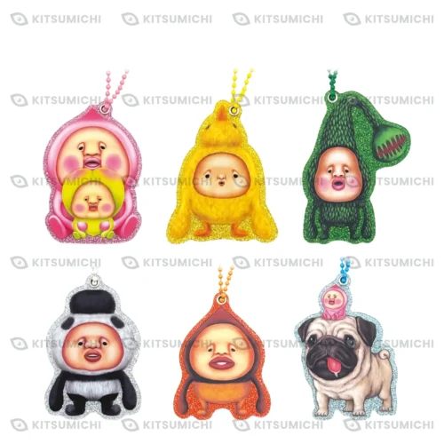 Kobito Dukan – Llaveros de Espejos con Brillantina y Forma de Personajes