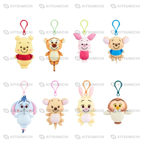 Winnie the Pooh – Llaveros de Peluche FukuFuku Kurippī con Clip ~Muchos Amigos, 100.º Aniversario~