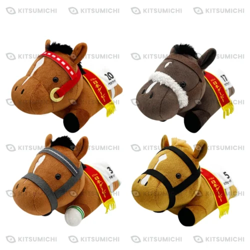 Thoroughbred Collection – Peluches Acostados Compactos de Tokai Teio, Narita Brian, Vodka y Orfevre ~Volumen 2, Exclusivo de Taito~
