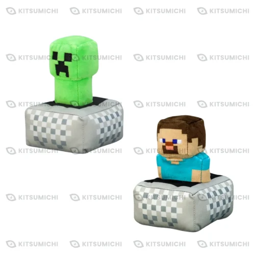 Minecraft – Peluches de Creeper y Steve con Mecanismo de Retroceso