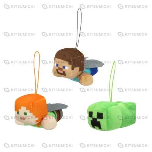 Minecraft – Llaveros de Peluche de Steve, Alex y Creeper con Elytra