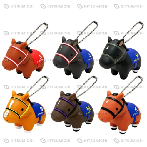 Thoroughbred Collection – Llaveros de Figuras de Vinilo Suave con Cadena de Bolitas de Panthalassa, Contrail, Daring Tact, Jack d’Or, Stars on Earth y Liberty Island ~Exclusivo de Taito~