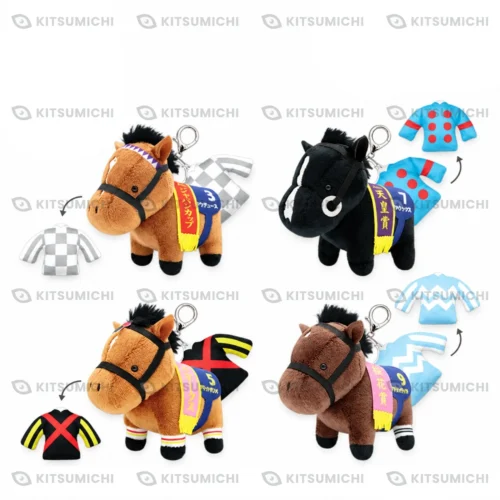 Thoroughbred Collection – Llaveros de Peluche con Uniforme de Jockey de Do Deuce, Equinox, Liberty Island y Daring Tact ~Exclusivo de Taito~