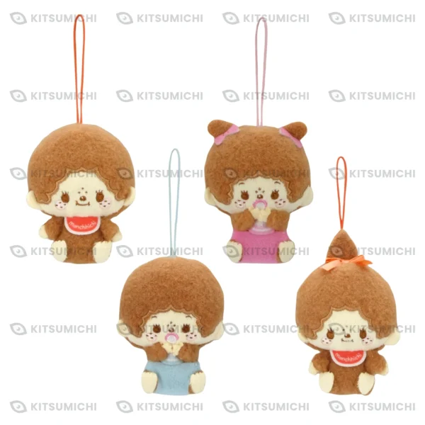 Monchhichi – Llaveros de Peluche Sentados ~Suaves y Apretables, Diseño Producido por Sanrio~