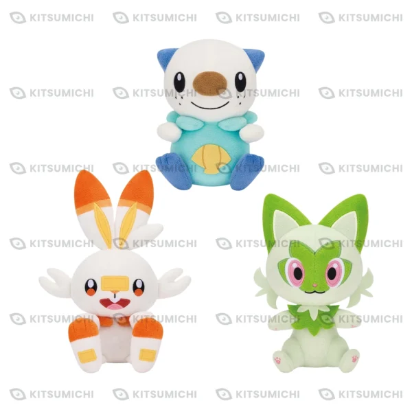 Pokémon – Peluches de Oshawott, Scorbunny y Sprigatito ~Llévame Contigo~